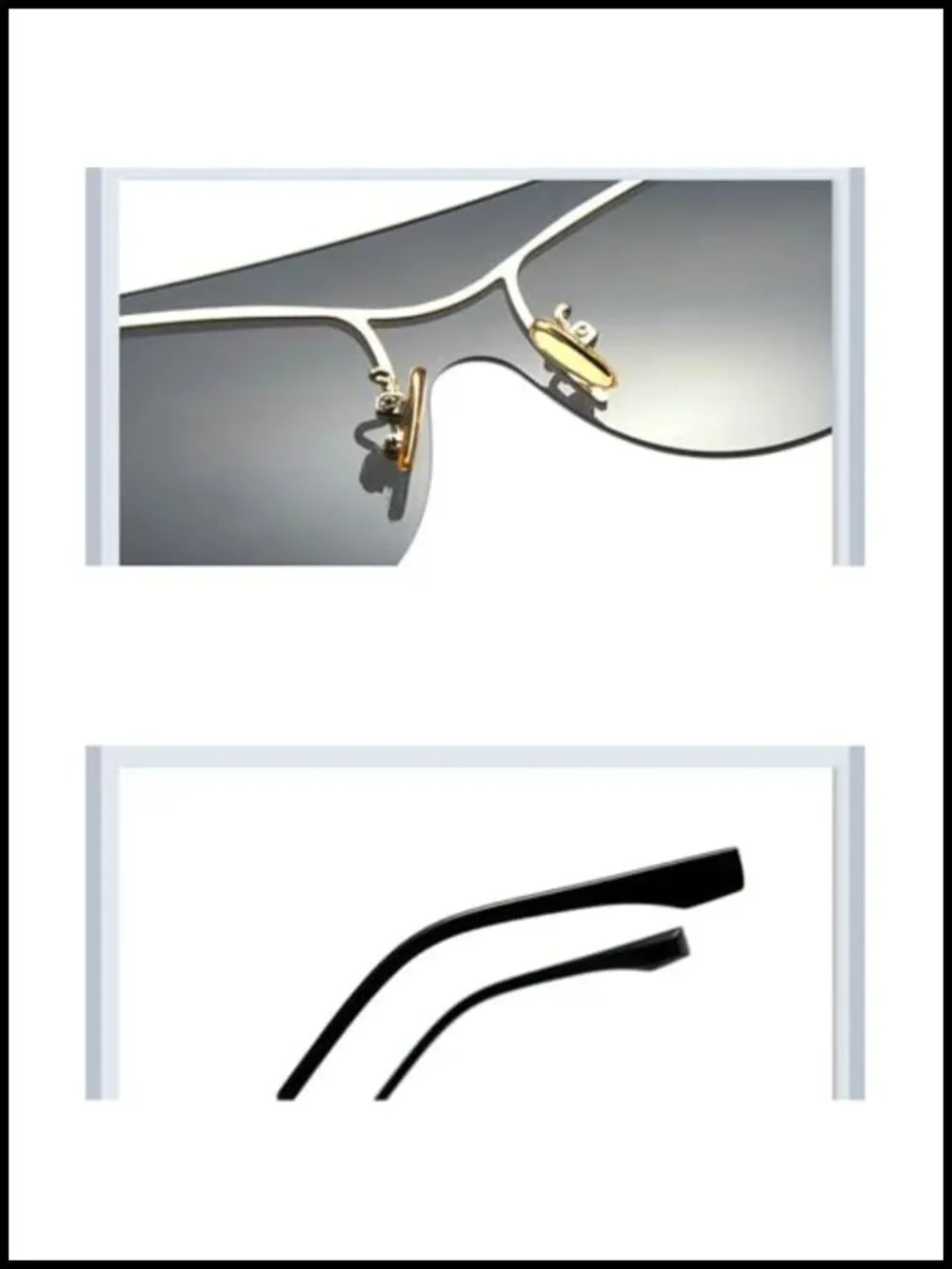 Oversized Square Flat Top Shield Sunglasses UV400 Unisex